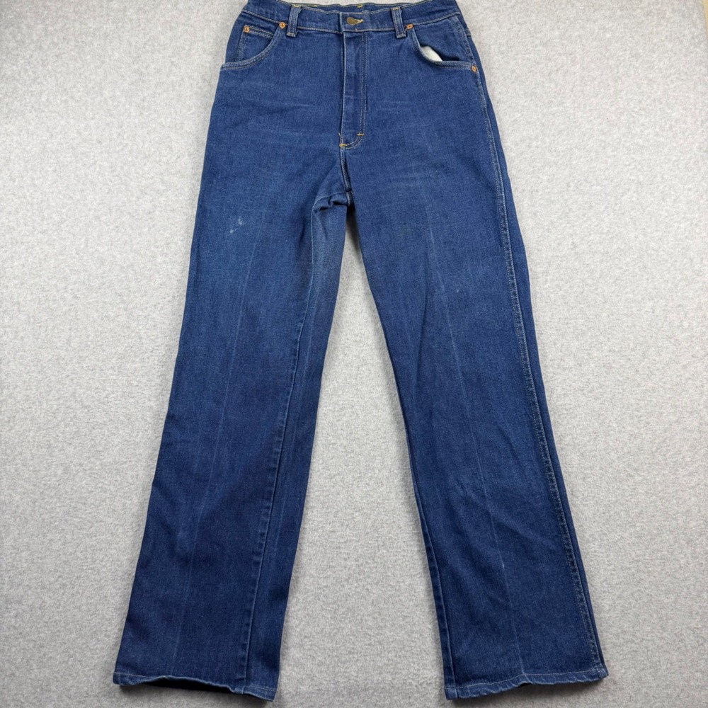 Lee Jeans Women 15 Blue Vintage High Waisted Straight Leg Made in USA Denim